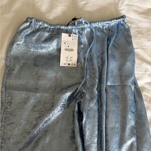 Zara Shimmering Blue Pants
